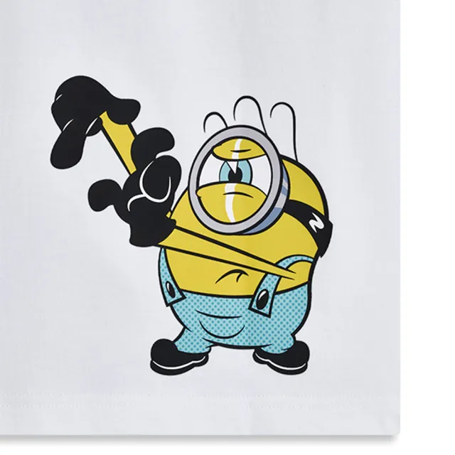 【CONVERSE】Minions Tee 女款 白色 小小兵 聯名 文字 印花 T恤 短袖 CVM6T225-WHT