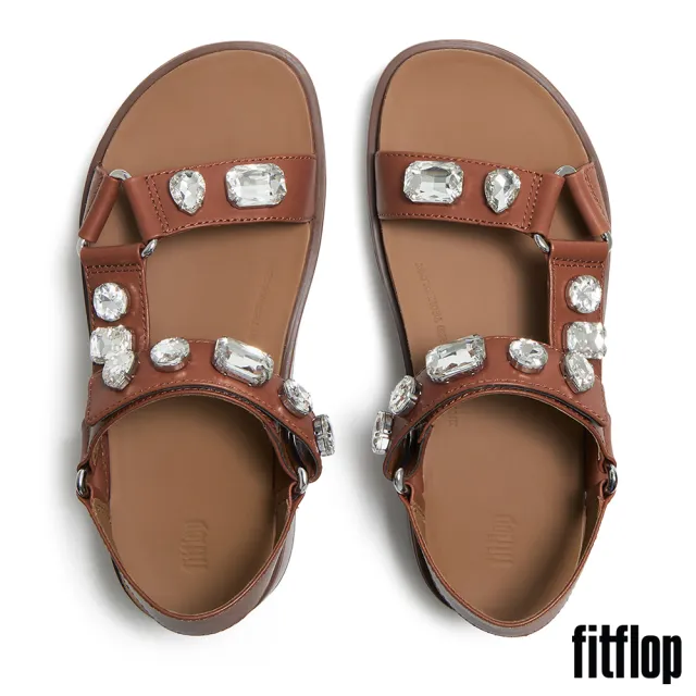 【FitFlop】GEN-FF MAX 寶石皮革後帶涼鞋-女(2色)