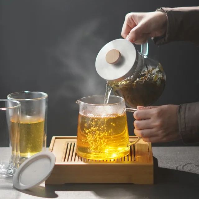 【Driver】圓滿福氣兩用泡茶壺組(泡茶壺 茶具 茶器 茶杯 玻璃壺 雙層玻璃杯 茶壺茶杯組 送禮推薦)