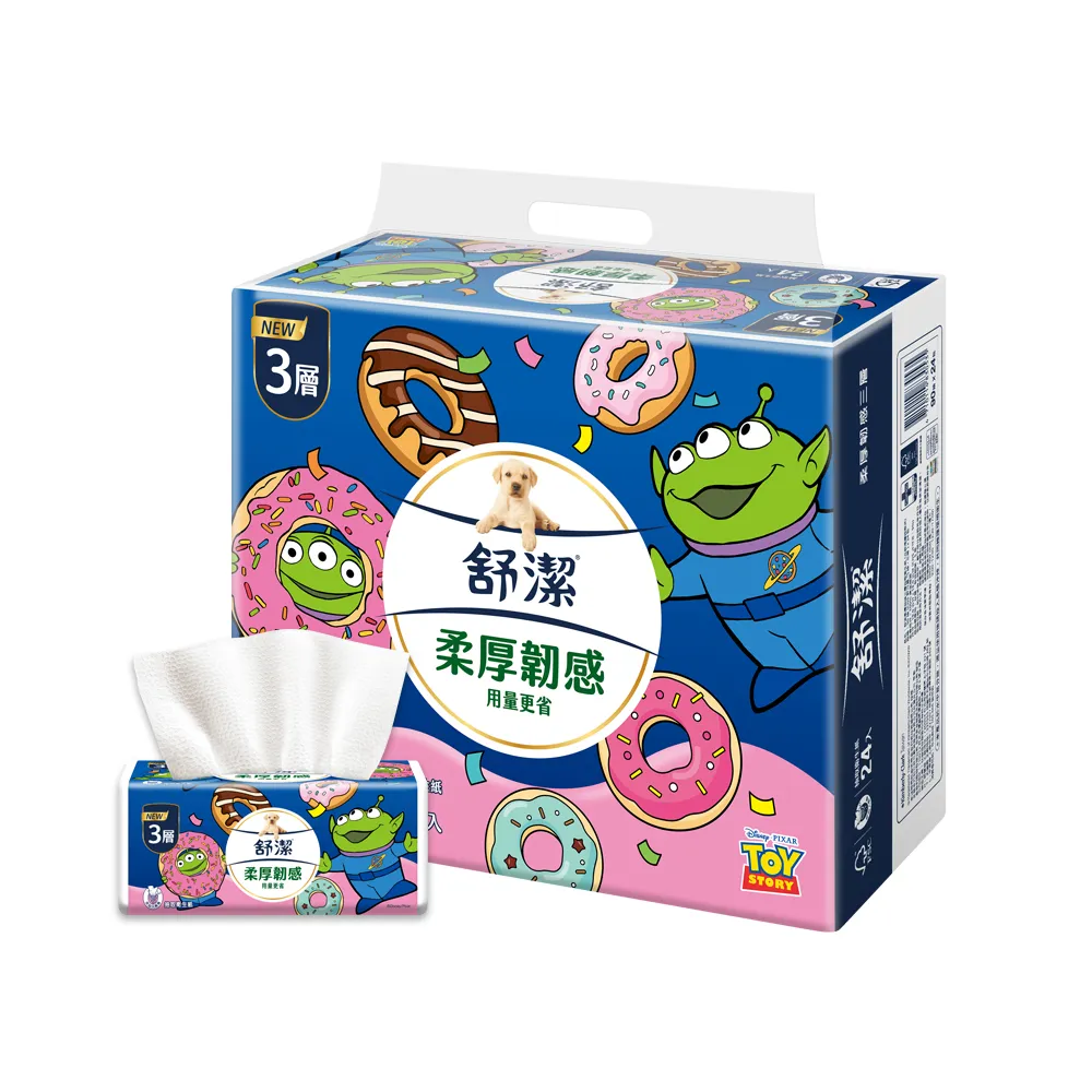 moPro會員專屬【Kleenex 舒潔】momo獨家☆柔厚韌感三層抽取衛生紙-三眼怪限定款 90抽x48包/箱