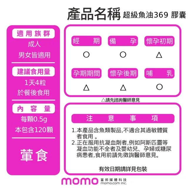 【葡萄王】超級魚油369複方軟膠囊120粒x2盒 共240粒(omega369)