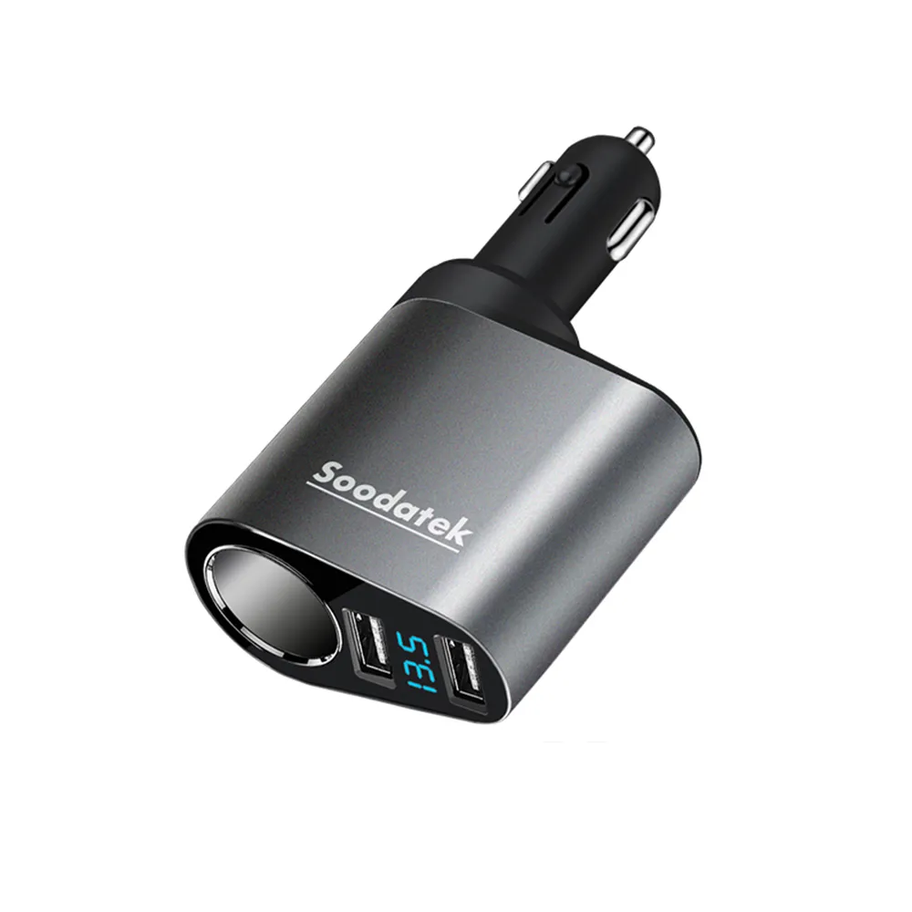 【Soodatek】點菸器+雙孔USB2.4A車充SC1U2-AL531SI