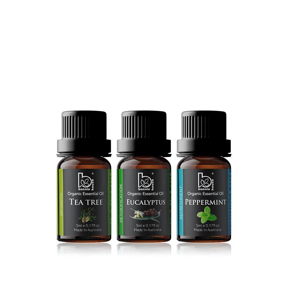 【Bonnie House 植享家】小資入門三寶精油組_茶樹尤加利薄荷