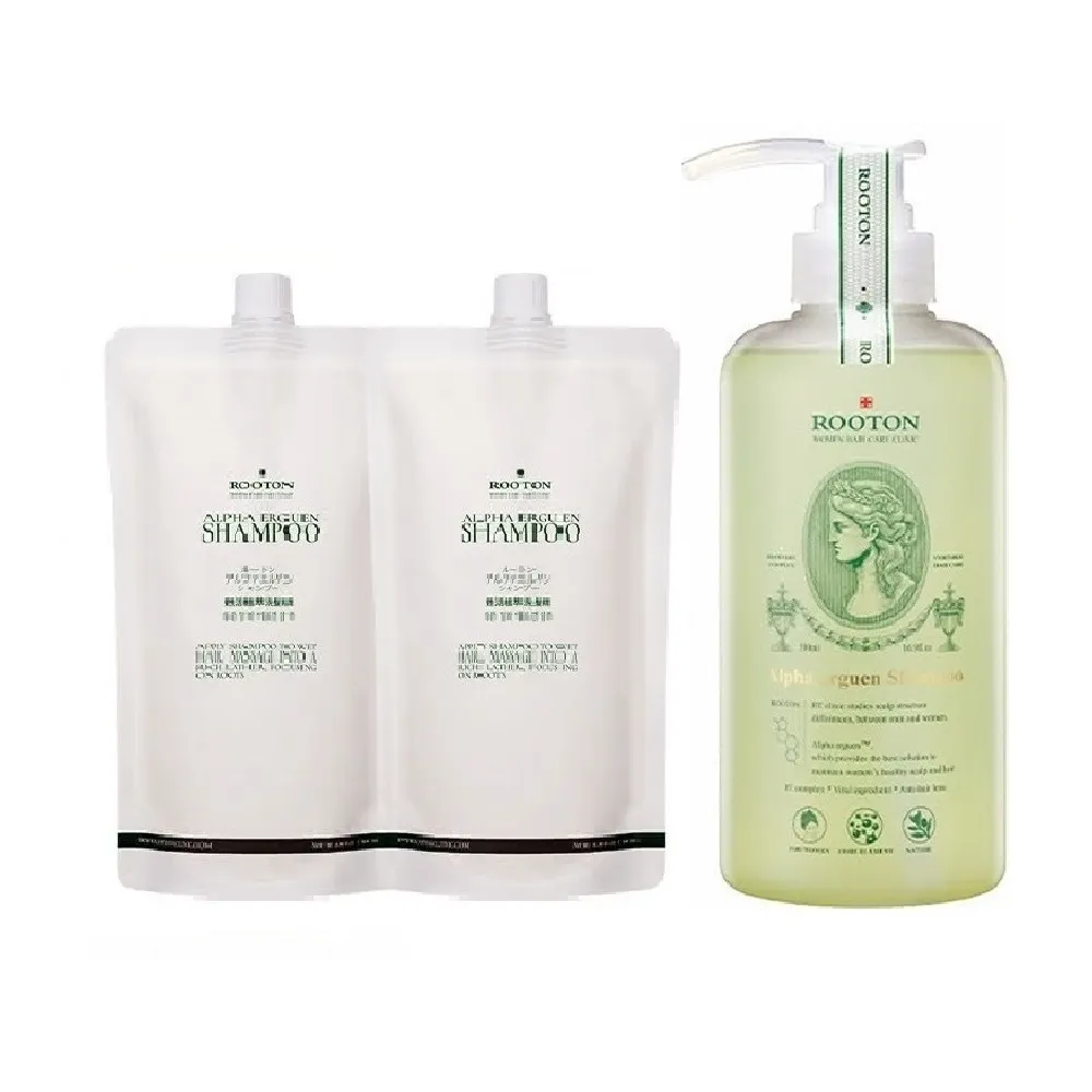 【ROOTON】官方直營 甦活植萃洗髮超值組-洗髮精500ml+洗髮精補充包500mlx2入