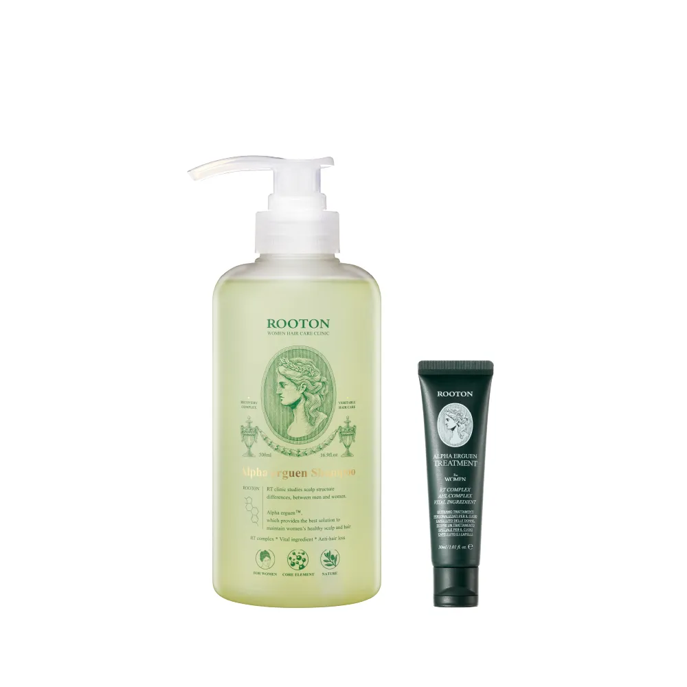 【ROOTON 官方直營】甦活洗護髮特惠組-洗髮精500ml+護髮素30ml+修護體驗組x3(植萃洗髮精5ml+海藻洗髮精5ml)