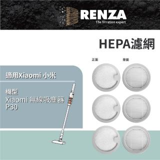 【RENZA】適用 Xiaomi 小米 / 米家 Xiaomi 無線吸塵器 P30 手持式吸塵器 HEPA濾網 濾芯 濾心