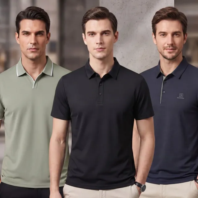 【巴黎精品】現貨限搶 男POLO衫高爾夫球衫夏季薄款冰絲涼感速乾短袖上衣(男裝吸濕排汗男襯衫3款b7a2 A)