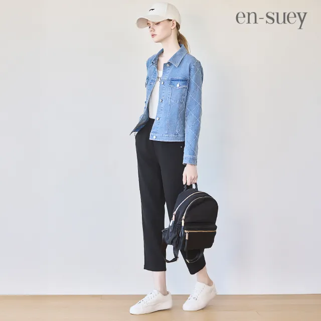 【en-suey 銀穗】網路限定 柔軟彈性收口八分長褲-女
