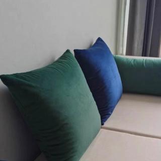 【HEAVEN 研紡枕所】天鵝絨素面藍綠系列大靠枕-60x60cm(含枕芯、大抱枕、大靠枕、沙發靠墊)