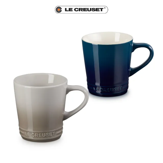 【Le Creuset】瓷器V馬克杯-330ml(極光午夜藍/肉豆蔻 2色選1)