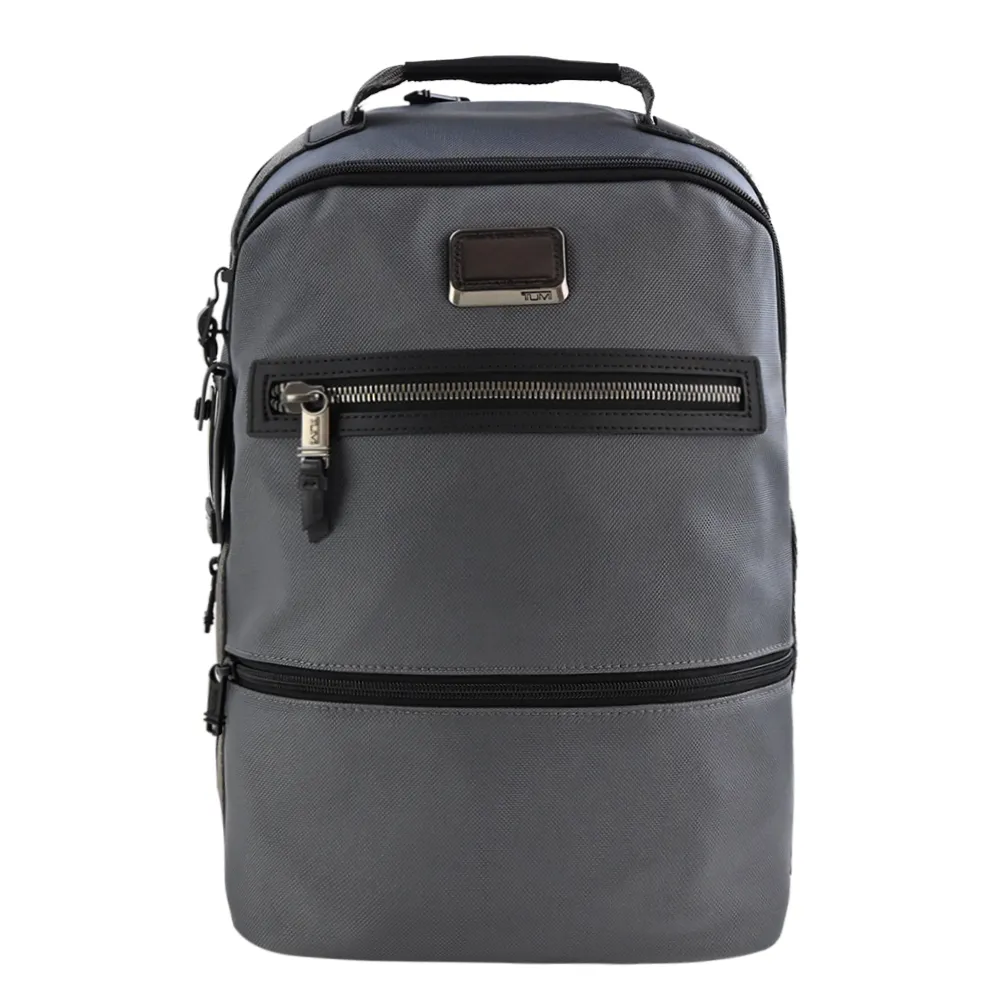 【TUMI】ALPHA BRAVO系列尼龍前口袋後背包(冷灰)