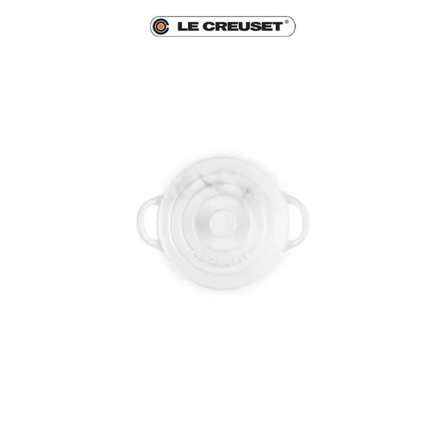 【Le Creuset】瓷器迷你圓烤盅(典雅石紋/雪花白)
