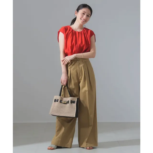 【BEAMS】官方旗艦館 Demi-Luxe BEAMS / 女裝 縲縈 亞麻 抓皺 上衣