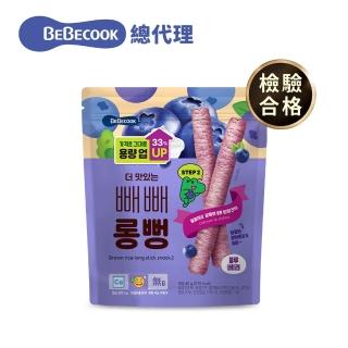 【BEBECOOK 寶膳】韓國 12M+ 初食綿綿貝貝棒-藍莓優格 40g (SGS重金屬合格 寶寶米餅/嬰兒米餅/米棒)
