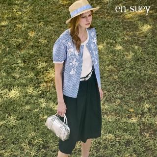 【en-suey 銀穗】EU仿褲裙寬管五分褲-女