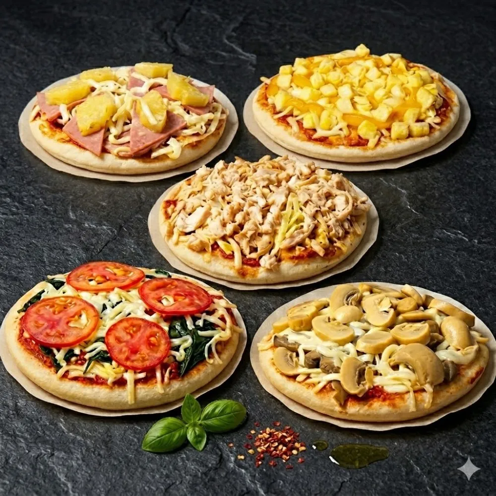 【BAKER 胖大師】任選10入 6吋薄皮披薩比薩pizza(夏威夷|雙倍起司|黑胡椒燻雞|瑪格莉特|蘑菇起司)加熱即食