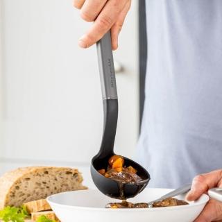 【KitchenAid】美國 不沾鍋尼龍湯杓 巖灰32cm / 湯勺 料理匙 攪拌杓 攪拌勺