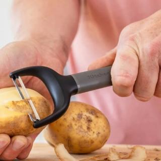 【KitchenAid】美國 附蓋Y型削皮刀 巖灰 / 水果蔬果刨皮刀 去皮刀 果皮削皮器