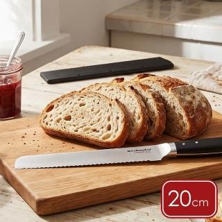 【KitchenAid】美國 Gourmet附套不鏽鋼麵包刀 黑20cm / 吐司刀 土司刀 麵包刀 鋸齒刀