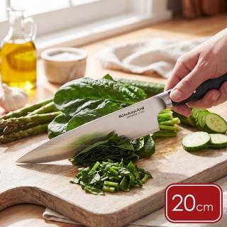 【KitchenAid】美國 Gourmet附套不鏽鋼主廚刀 黑20cm / 萬用廚刀