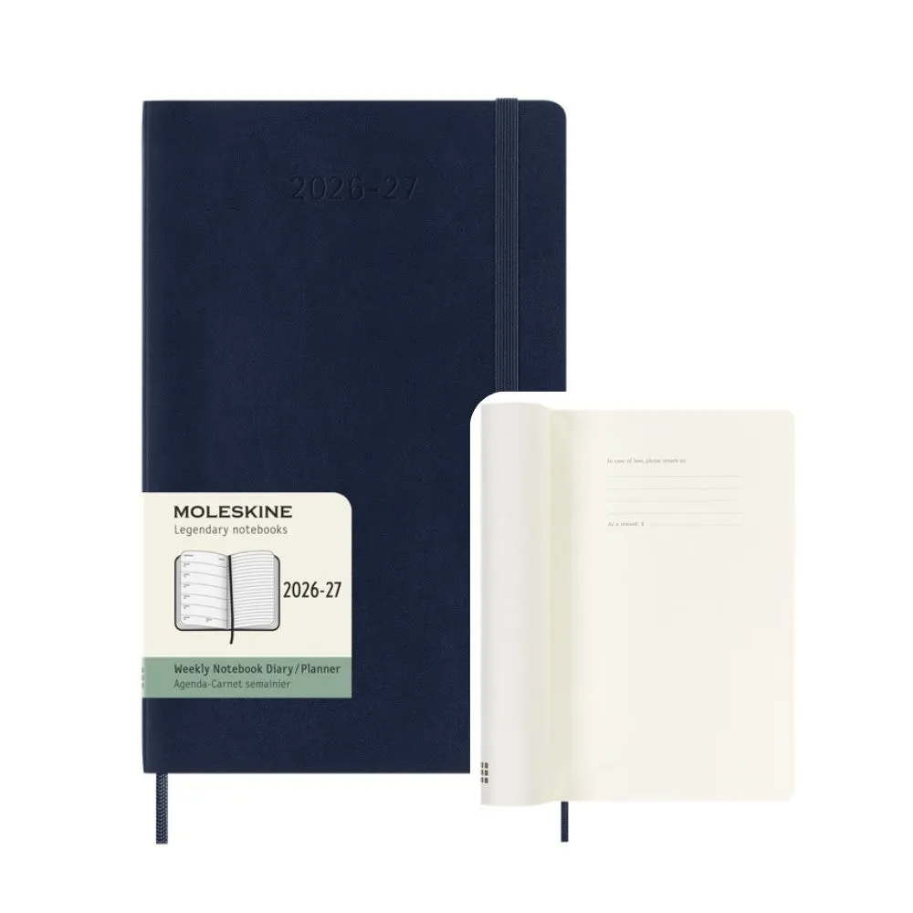 【MOLESKINE】2026-27 18個月週記硬皮手帳 - L型/黑