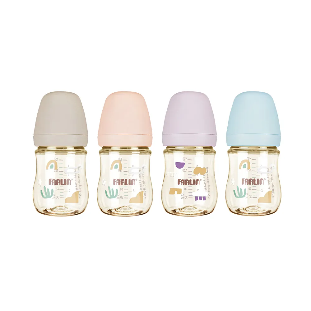 【Farlin】Grow With Colors 寬口PPSU防脹氣奶瓶150ml(0M+) - 多款可選