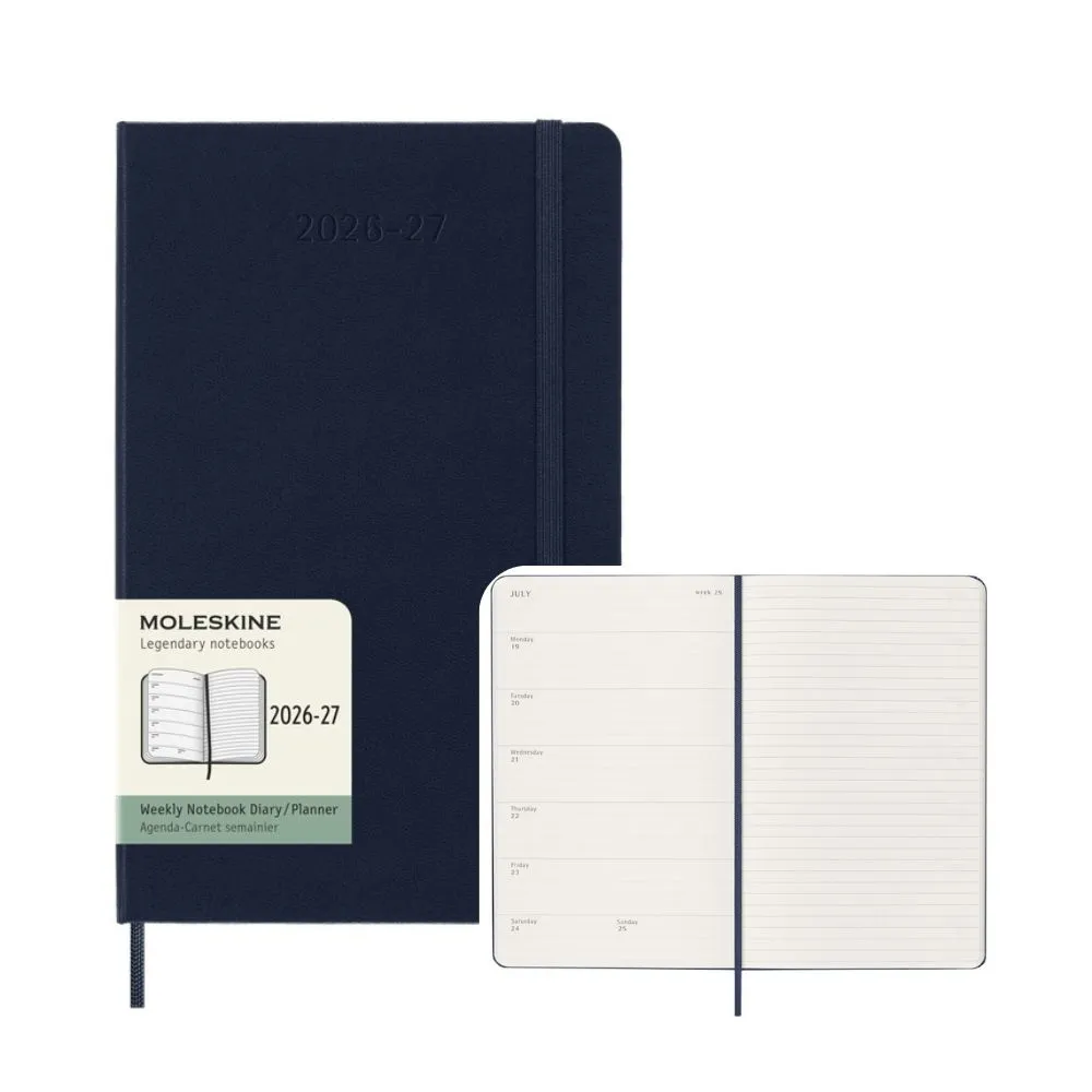 【MOLESKINE】2026-27 18個月週記硬皮手帳 - L型/寶藍