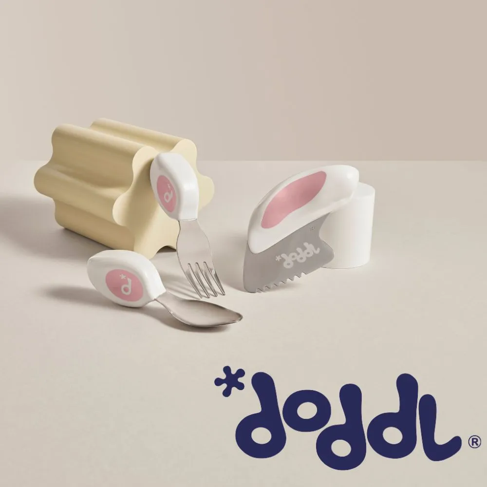 【Doddl】人體工學兒童學習餐具叉匙刀3件組 寶寶湯匙 幼兒自主進食 副食品神器 原廠總代理出貨