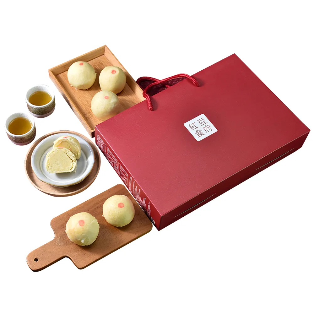 【紅豆食府】經典8入手提禮盒×6盒_綠豆椪_起司蛋黃酥(中秋/禮盒/月餅/中秋節/蛋黃酥)