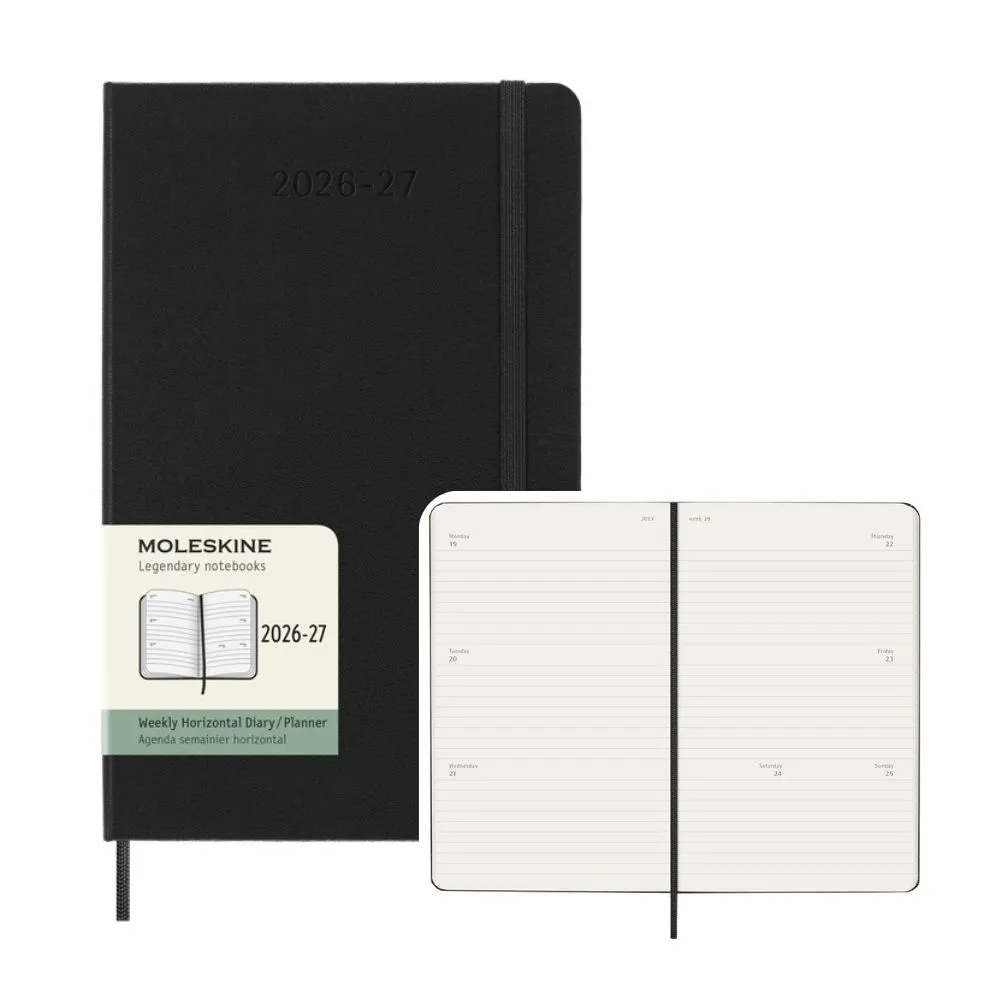 【MOLESKINE】2026-27 18個月橫式週記硬皮手帳 - L型/黑