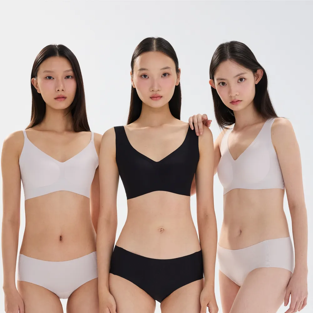 【24HRS】3件組－萊卡款 親膚無痕 內衣(無鋼圈內衣 女內衣 女內著 呼吸裸感 背心式)