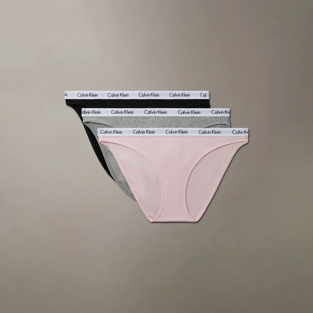 【CALVIN KLEIN】官方旗艦館 CK Carousel 羅紋針織比基尼內褲 3 件套組 _拼色