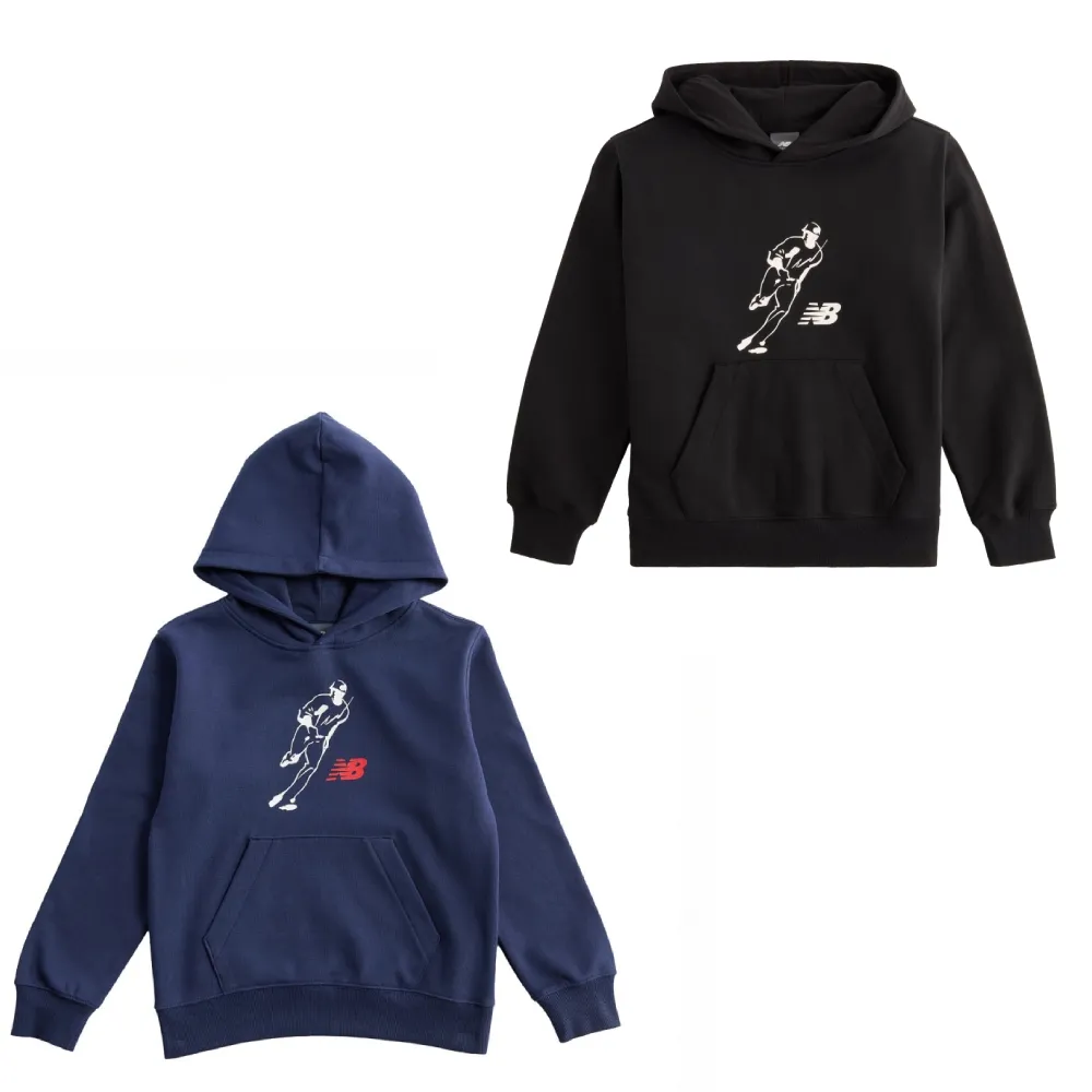 【NEW BALANCE】NB 童裝 大谷翔平x帽T_黑/藍_YT61F9RXBK_YT61F9RXTNV_男童/女童