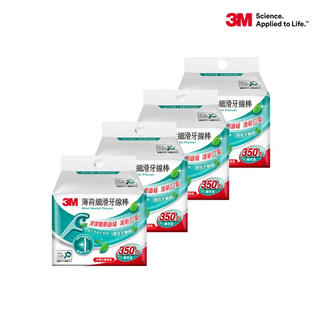 【3M】牙線棒補充包_ECO包裝x4包組(單線1600支/雙線1400支/薄荷單線1400支擇一)