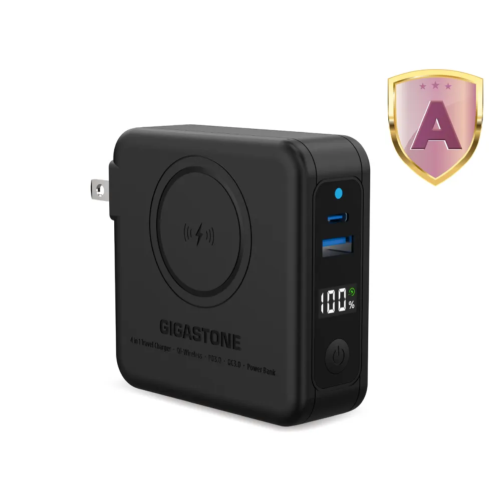 【Gigastone 立達國際】10000mAh 4合1 Qi磁吸旅充行動電源 QP-1020MB (36.5Wh/支援iPhone17/20W快充)