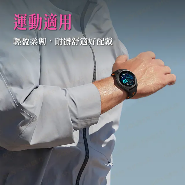 【GOLDEN SHIELD】Garmin Forerunner 雙色錶帶 20mm 22mm 雙色矽膠錶帶 570 Vivoactive 6 5 Venu 2Plus 165