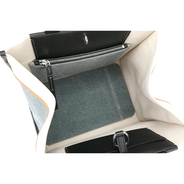 【Proenza Schouler】PS1 Morris L 撞色拼接帆布 肩背托特包(黑x牛仔藍 通勤包 LOEWE設計總監品牌)