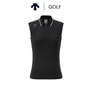 【DESCENTE】GOLF 迪桑特 AIRMESH 女款 高爾夫背心 透氣 涼感 快乾 運動背心 黑色
