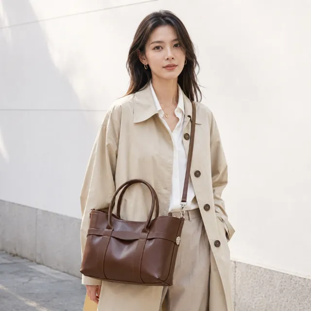 【Urban & Chic】雙11 輕奢真皮托特包|大容量手提肩背兩用包|上班通勤百搭 (多色任選)