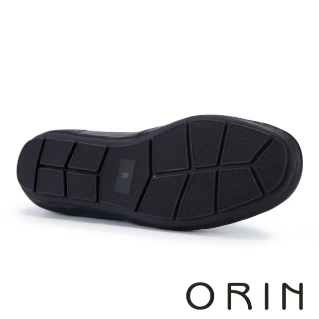 【ORIN】柔軟羊皮文青綁帶平底鞋 黑色