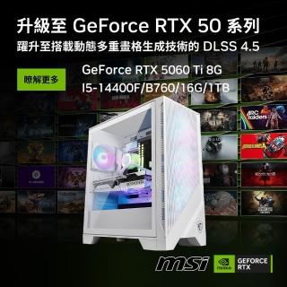 【微星平台】I5 十核 RTX 5060Ti {豔雪紅}電競機(I5-14400F/B760/16G D5/1TB)