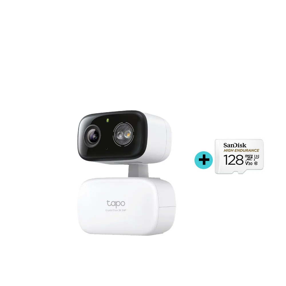 (128G記憶卡組)TP-Link 2K 300萬畫素 WiFi無線旋轉網路攝影機/監視器 室內外 IP CAM(Tapo C216)