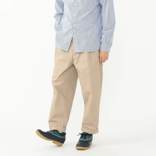 【BEAMS】官方旗艦館 BEAMS PLUS / 男裝 雙打摺 卡其 工裝褲