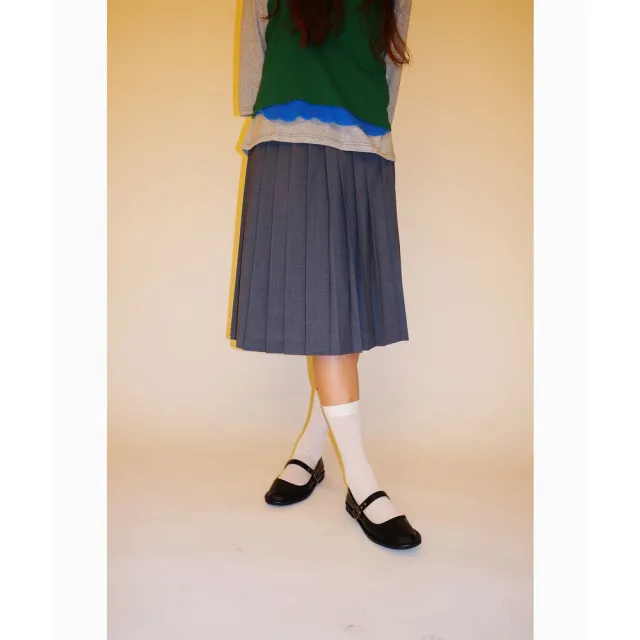【BEAMS】官方旗艦館 BEAMS BOY / 女裝 混和式百褶 中長裙