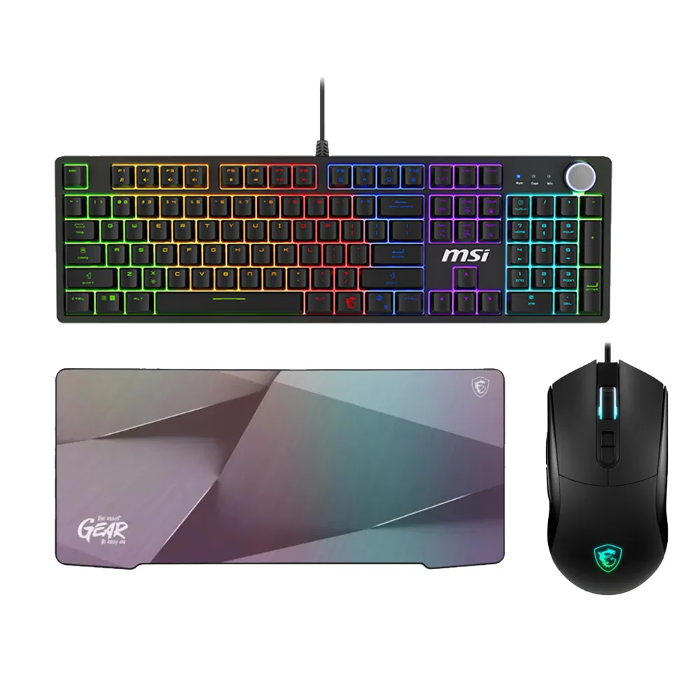 【MSI 微星】電競組★FORGE GK320 RED TC 電競鍵盤+GM320滑鼠+GD72電競鼠墊
