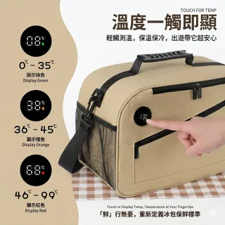 露營中毒本鋪 溫度計顯示保溫包 13.5L 保溫包 保溫袋 保冷袋 保冰袋 保溫 露營