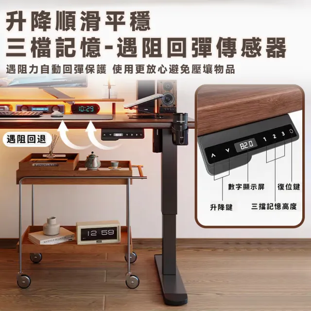 【UVLED 鈺創合成】電動升降桌160CM-附抽屜/靜音電機(升降電腦桌 電競桌 辦公桌 書桌 電腦桌 工作桌 桌子)
