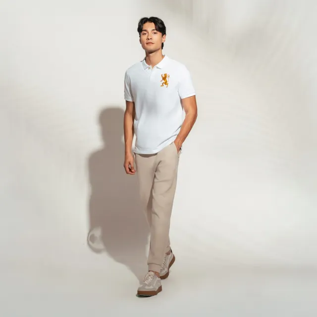 【GIORDANO 佐丹奴】男裝拼色刺繡修身短袖POLO衫(多色任選)
