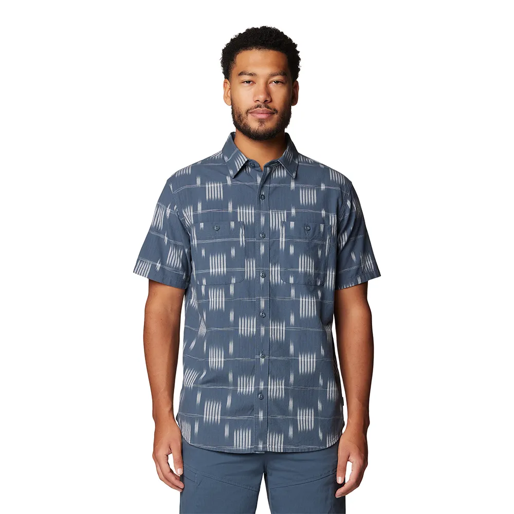 【Mountain Hardwear】Grove Hide Out™ Short Sleeve Shirt 舒適棉質短袖襯衫 男款 滿月藍提花 #1986831