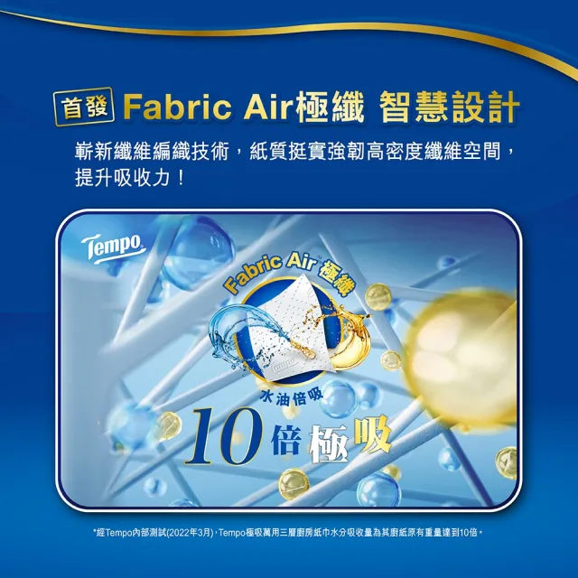 【TEMPO】極吸萬用3層抽取式廚房紙巾-60抽/共12包入/箱購(萬用紙巾/廚房料理必備/食安認證/擦手紙)